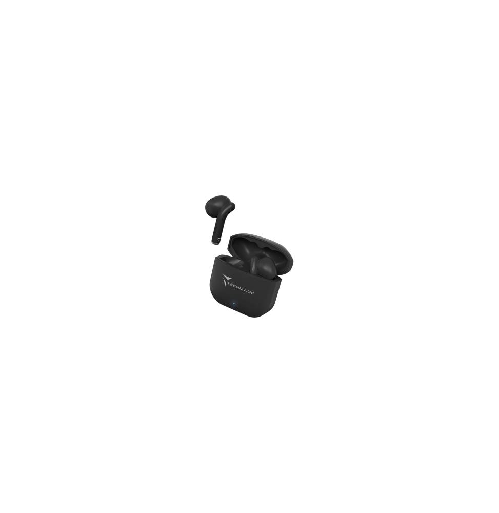 Techmade Auricolari Senza Filo Con Box Di Ricarica Black
