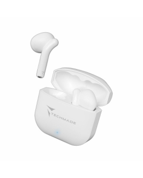 Techmade Auricolari Senza Filo Con Box Di Ricarica White