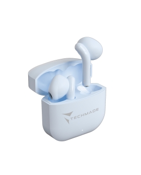 Techmade Auricolari Senza Filo Con Box Di Ricarica Blu
