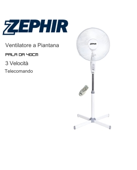 ZEPHIR PBA42TCL Ventilatore A Piantana 45W Con Telecomando E Timer