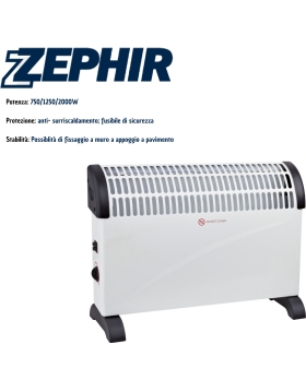Zephir Termoconvettore Da Muro/pavimento 2000w - Zcv2000m