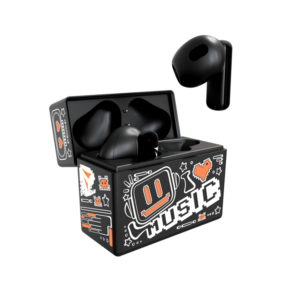 Techmade Earbuds Tm-xm191-bkbl Con Pattern Arancione