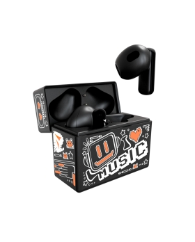 Techmade Earbuds Tm-xm191-bkbl Con Pattern Arancione