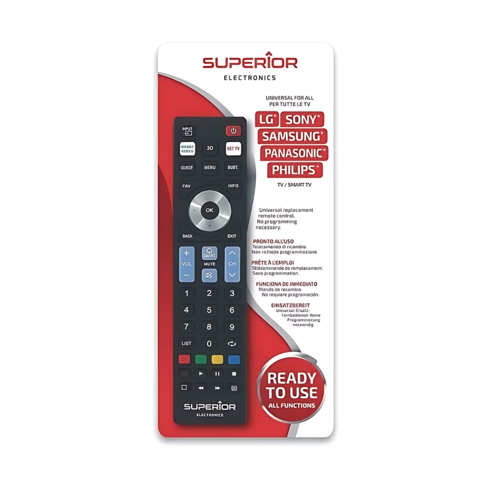 Superior telecomando univ Smart TV LG, Samsung, Sony, Philips