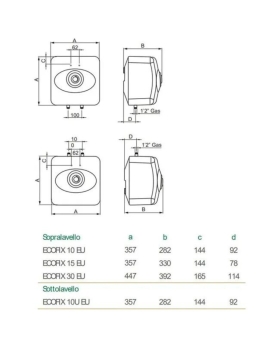 Ariston Thermo Scaldabagno Ecofix10eu2 10L