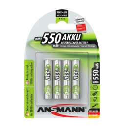 Ansmann 4x Batterie ricaricabili mini stilo AAA - 550 mAh 1,2 V