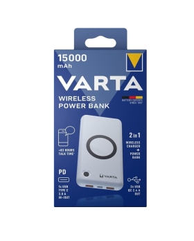 Batteria portatile Varta Powerbank 15.000mAh 2xUSB A 1xUSB C Wireless