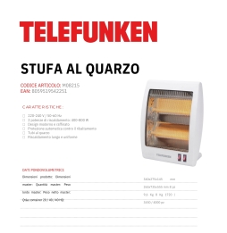 Telefunken stufa al quarzo Caldobagno M08215 800W