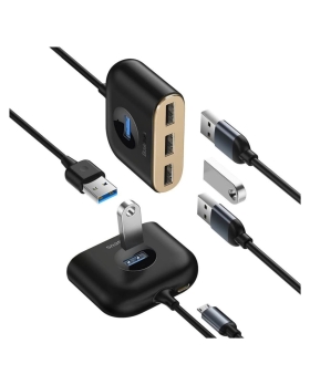 Baseus adapter HUB Square USB 3.0 to 4x USB black