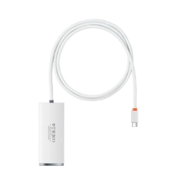 Baseus adapter HUB LiteUSB to 4x USB 3.0 / 1x USB-C 2,0m white