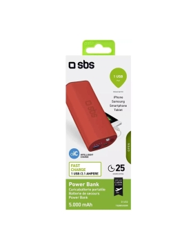 Sbs Power Bank 5000mah Red  Type 31452