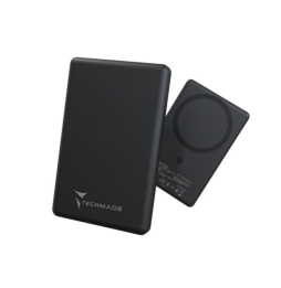 Techmade Powerbank 5000mah Slim 7.9mm Wireless Magnetico Black