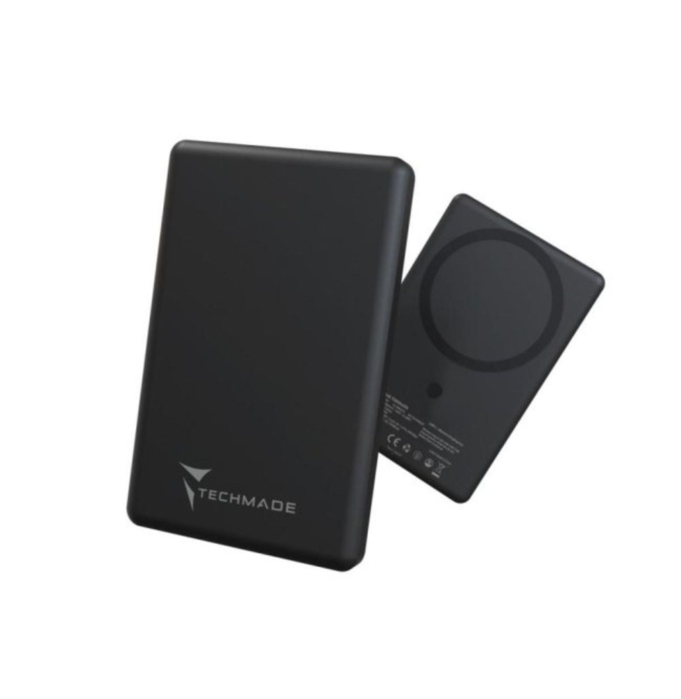 Techmade Powerbank 10000mah Slim Pd22.5w Wireless Magnetico Black