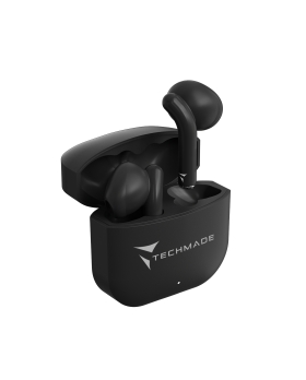 Techmade Auricolari Senza Filo Con Box Di Ricarica Black