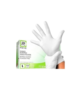 1conf. Da 100pz Tg. L -rmove Guanti Nitrile Bianco Uso Medico S