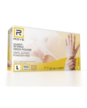 1conf. Da 100pz Tg. M - Rmove Guanti Vinyl Clear Uso Medico Senza