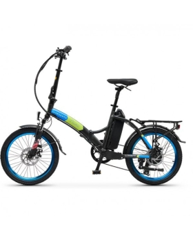 Argento Bicicletta elettrica E-Bike Motore 250 Watt - Piuma Blu Argento