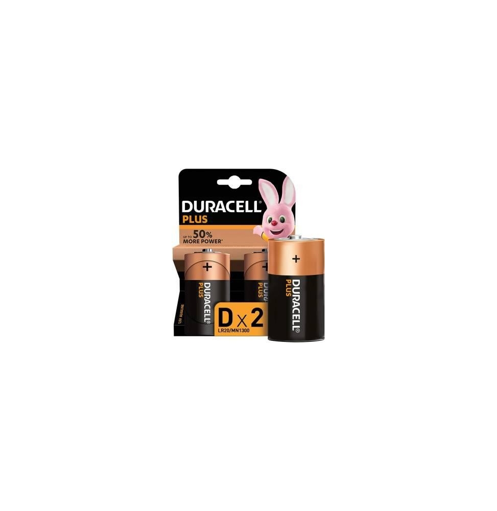 (1 CONFEZIONE) DURACELLPLUS BATTERIE 2PZ TORCIA LR20 MN1300 D A