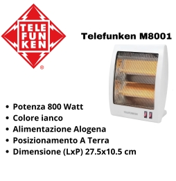 Telefunken Stufa Al Quarzo Caldobagno 2 Elementi M08001 600w