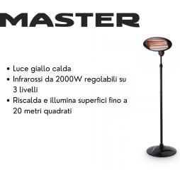Master Stufa Elettrica a Fungo Esterno/Interno IPX4 Altezza 2m 2000w PH09EL