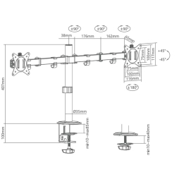 Superior supporto universale da tavolo per doppio monitor