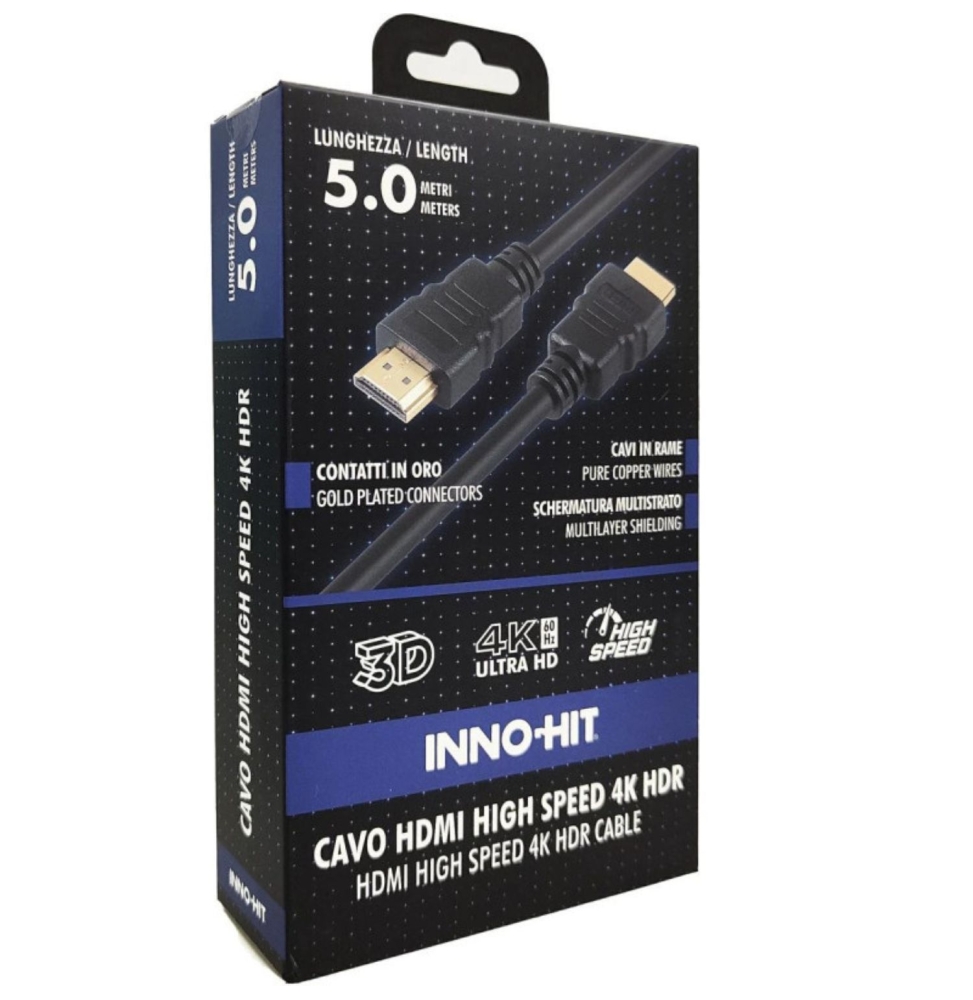 Inno-hit Cavo Hdmi high-speed 4k hdr 60hz 5m nero