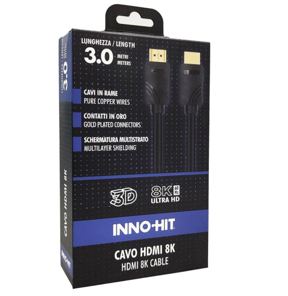 Inno-hit Cavo Hdmi Contattioro 8k 60hz 3m nero