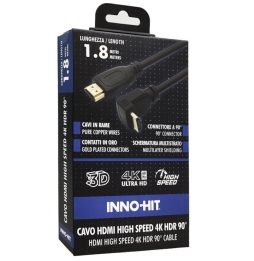 Inno-hit cavo hdmi high-speed connettore 90 4k hdr 1.8m nero