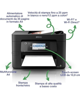 Epson Wf-4820dwf A4 Quadricomia 4800x2400 Dpi C11cj06403