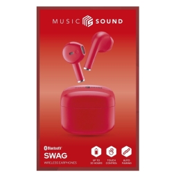 Cellularline ms auricolari swag tws bt rosso