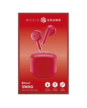 Cellularline ms auricolari swag tws bt rosso