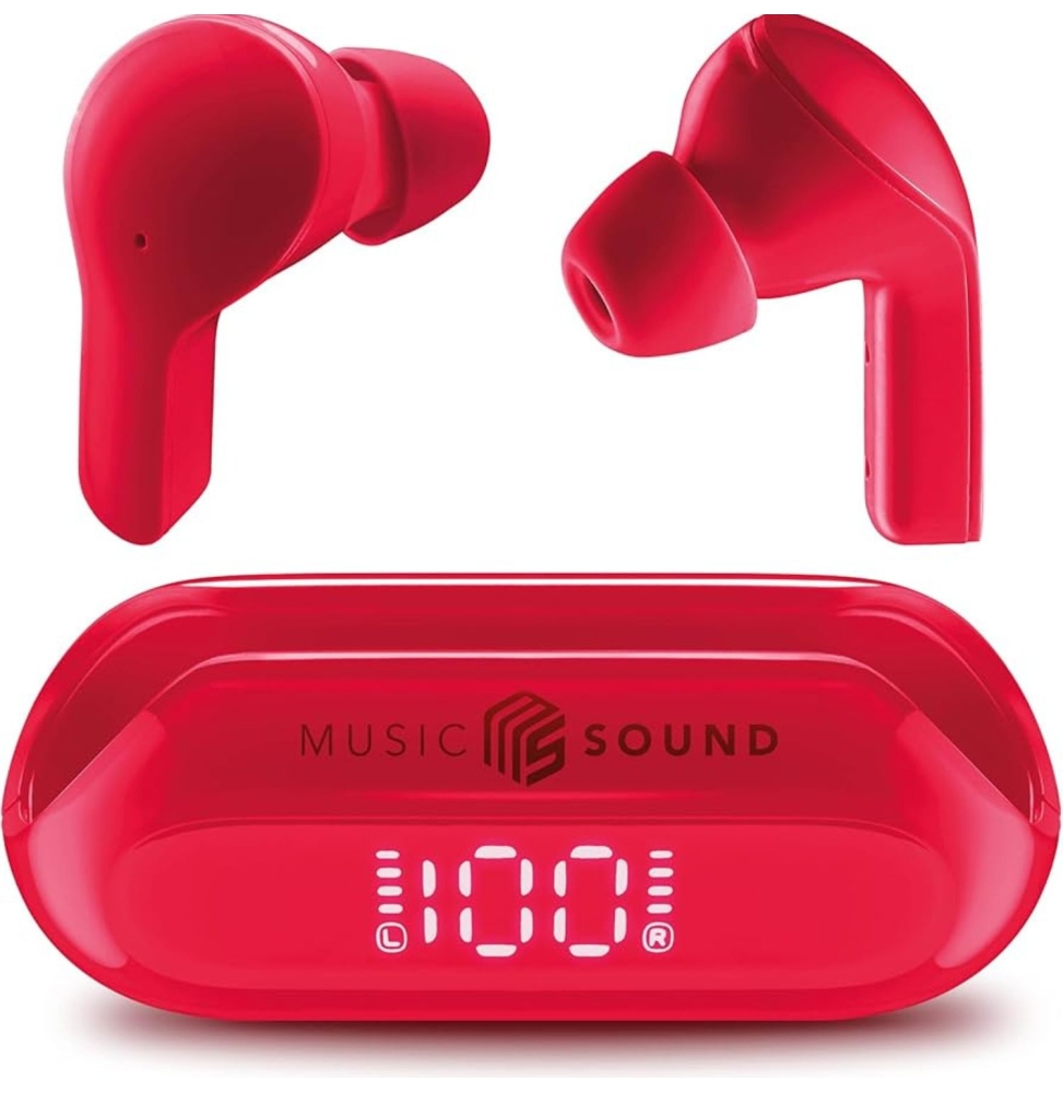 Cellularline Ms Auricolari Slide 3eq modes LCD tws BT rosso