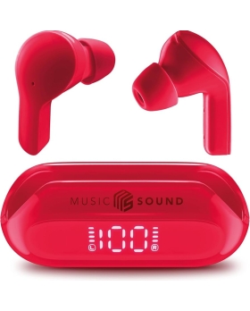 Cellularline Ms Auricolari Slide 3eq modes LCD tws BT rosso