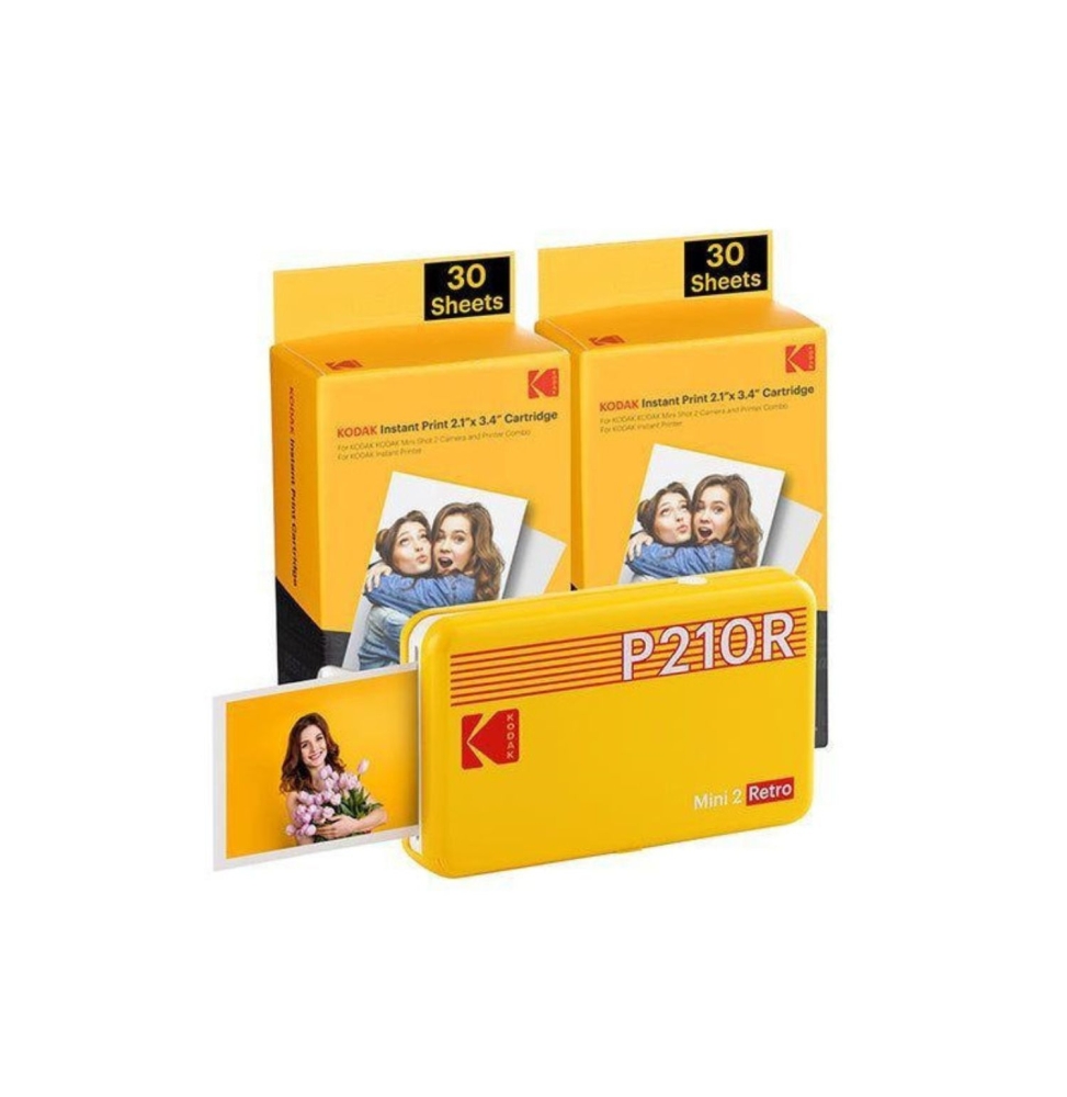 Kodak Mini 2 Retro P210r Stampante Fotografica Bt +60 Fogli Yell