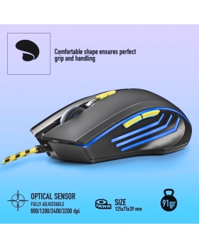 Ngs Mouse Da Gaming Concavo e Luce Led gmx-123