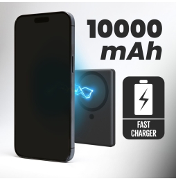 Techmade Powerbank 10000mah Slim Pd22.5w Wireless Magnetico Black