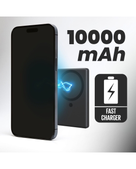 Techmade Powerbank 10000mah Slim Pd22.5w Wireless Magnetico Black