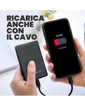 Techmade Powerbank 5000mah Slim 7.9mm Wireless Magnetico Black
