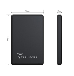 Techmade Powerbank 5000mah Slim 7.9mm Wireless Magnetico Black