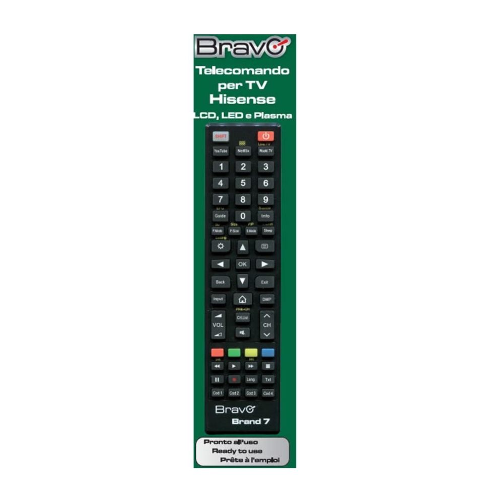 Bravo Telecomando Hisense Lcd Led Plasma e Smart Tv Brand 7