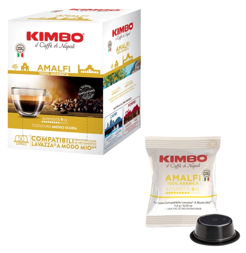 Kimbo Miscela Amalfi 100% Arabica 50 Capsule Compat. A Modo Mio