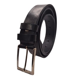 Ecoprice Cintura Nera Vera Pelle Made in Italy 105/120 Spessore 35