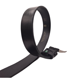 Ecoprice Cintura Nera Vera Pelle Made in Italy 105/120 Spessore 35