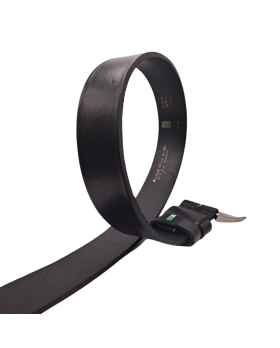 Ecoprice Cintura Nera Vera Pelle Made in Italy 105/120 Spessore 35