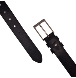 Ecoprice Cintura Nera Vera Pelle Made in Italy 105/120 Spessore 35