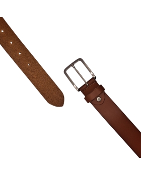 Ecoprice Cintura Cinta Uomo In Vera Pelle Made in Italy Cuoio Casual Classica Regolabile Marrone Chiaro