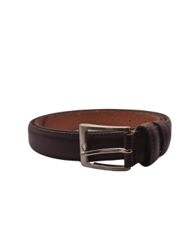 Ecoprice Cintura Cinta Uomo In Vera Pelle Made in Italy Cuoio Casual Classica Regolabile Marrone