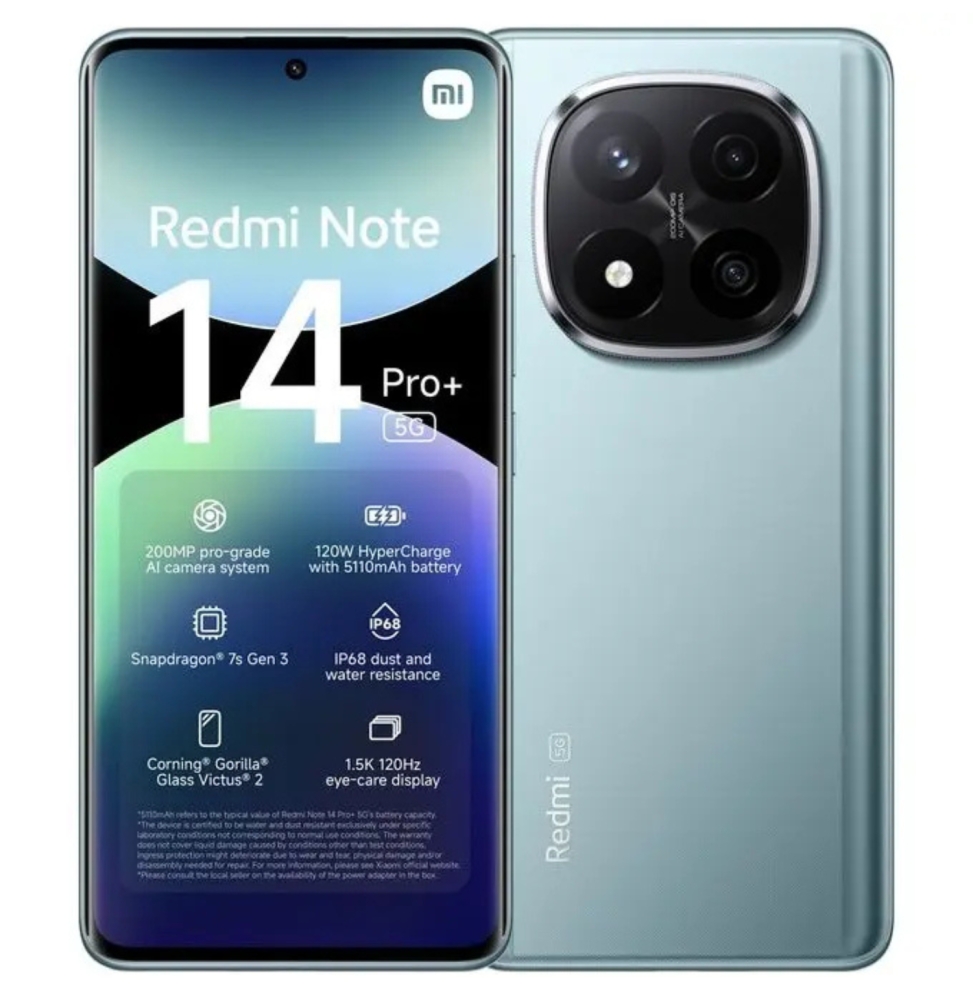XIAOMI Redmi Note 14 Pro+ Smartphone 6.67" 5G RAM 8GB Memoria Interna 256GB Frost Blu eu