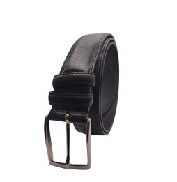 Ecoprice Cintura Cinta Uomo In Vera Pelle Made in Italy Cuoio Casual Classica Regolabile Nera