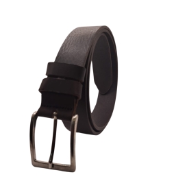 Ecoprice Cintura Cinta Uomo In Vera Pelle Made in Italy Cuoio Casual Classica Regolabile Marrone Scuro